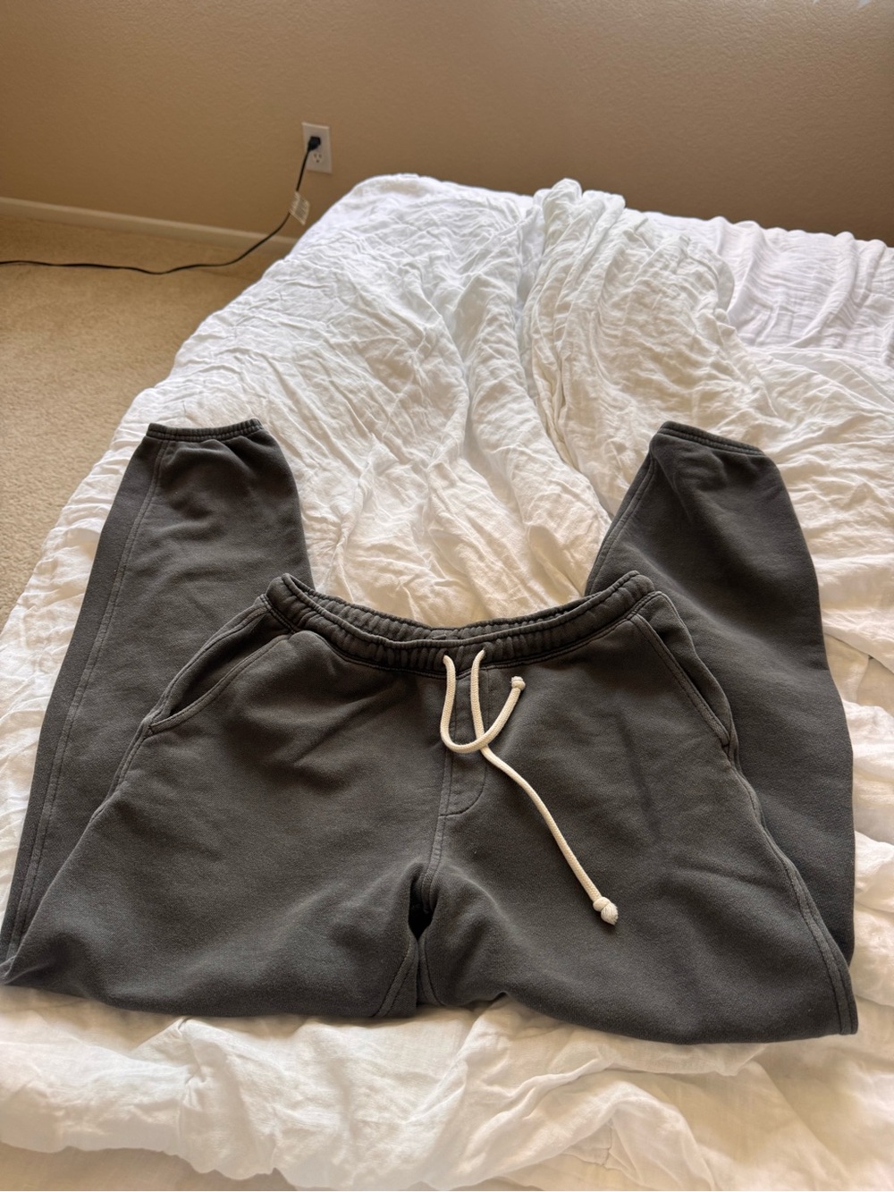 Vintage  Charcoal Gray Drawstring Sweatpants